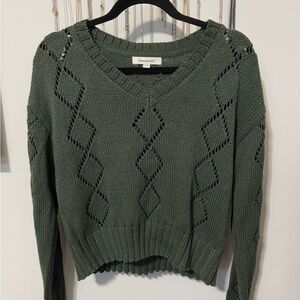 Francesca's Collections Green Knit Sweater